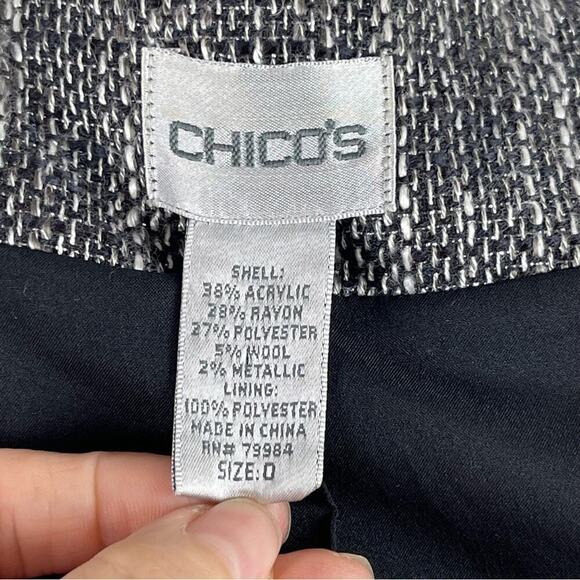 Chico's Embellished Gem Duster Jacket Tweed Dressy Long Cardigan Size Small - Picture 12 of 13